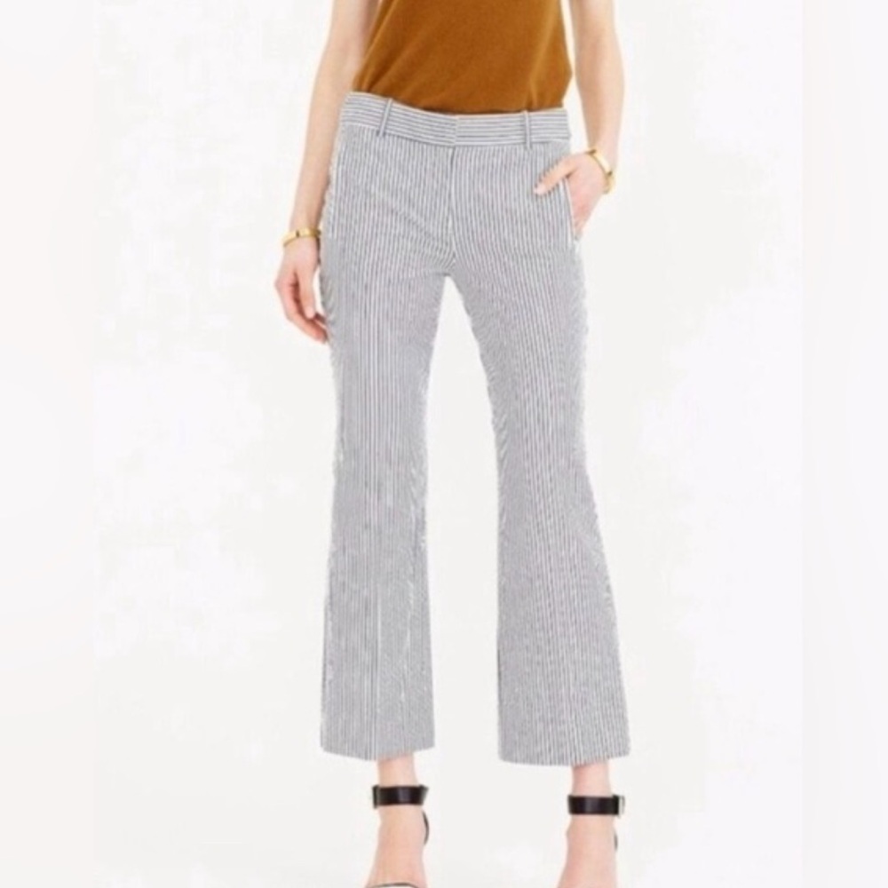 J. Crew Teddie Pants Navy Seersucker